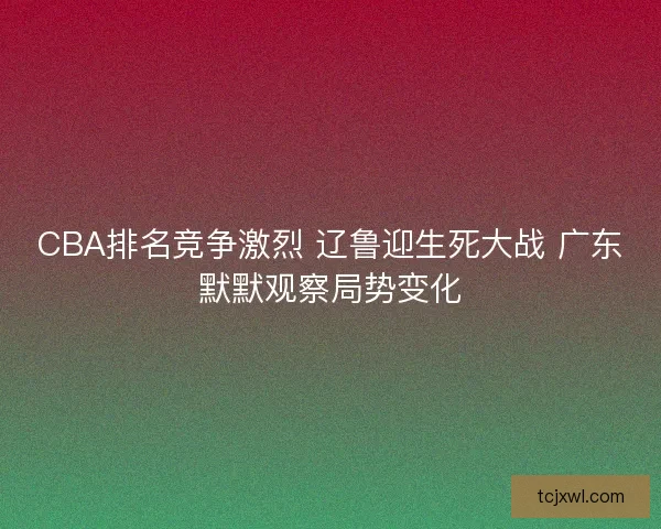 CBA排名竞争激烈 辽鲁迎生死大战 广东默默观察局势变化