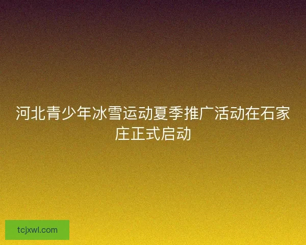 河北青少年冰雪运动夏季推广活动在石家庄正式启动